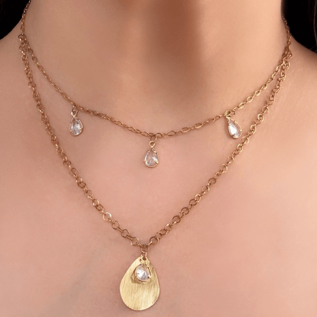Collier « Ziya » fait main en acier inoxydable 